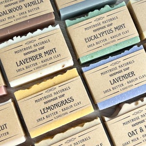 Aromatic Full Size Soap Bars - Handmade Cold Process soap, Plant-Based Oils, Soap dish, Soap pouch