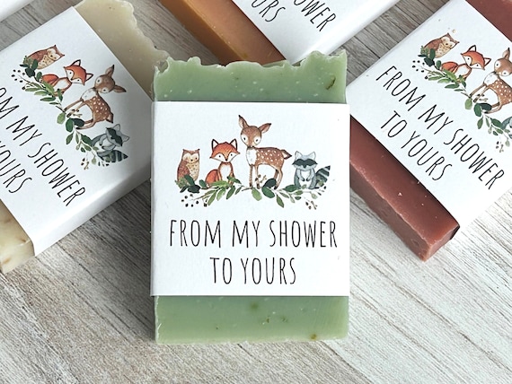 Woodland baby shower soap favor Woodland theme baby shower favor woodland party favor for baby shower Baby shower woodland favor custom soap