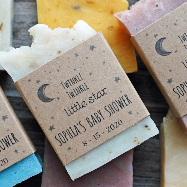 Twinkle little star baby shower soap favors Star theme favors Gender neutral baby shower soap favor Personalized party favor for guests soap