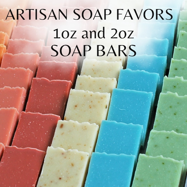 Assorted 2oz/1oz soap in bulk, shower favors, Small guest soap bars Unlabeled soap party favor for guest Vegan Natural Handmade cold process