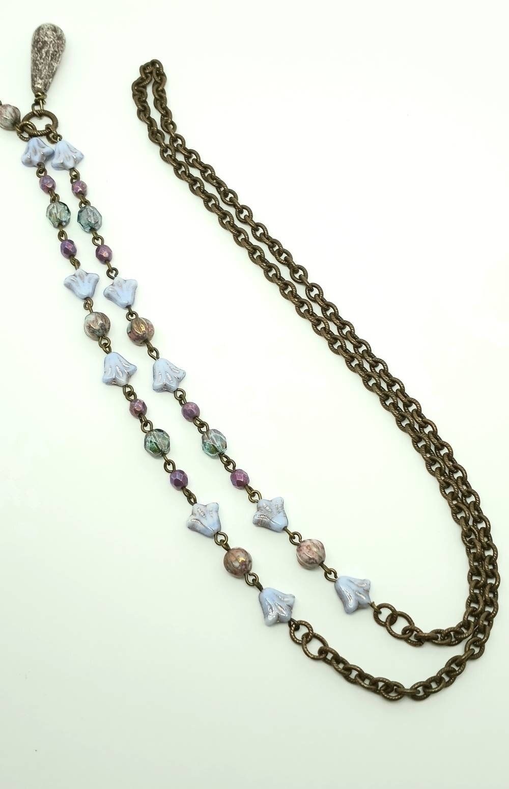 Lilly Beaded Necklace-Pink