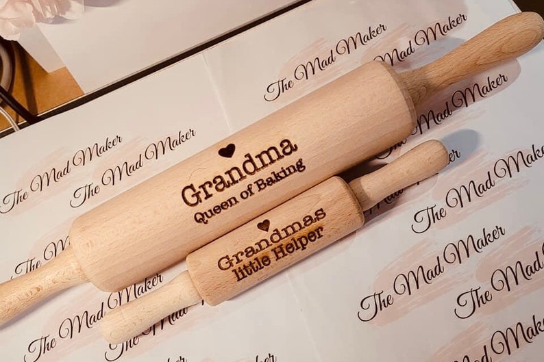 Personalised rolling pin for adult and child, Christmas gift for