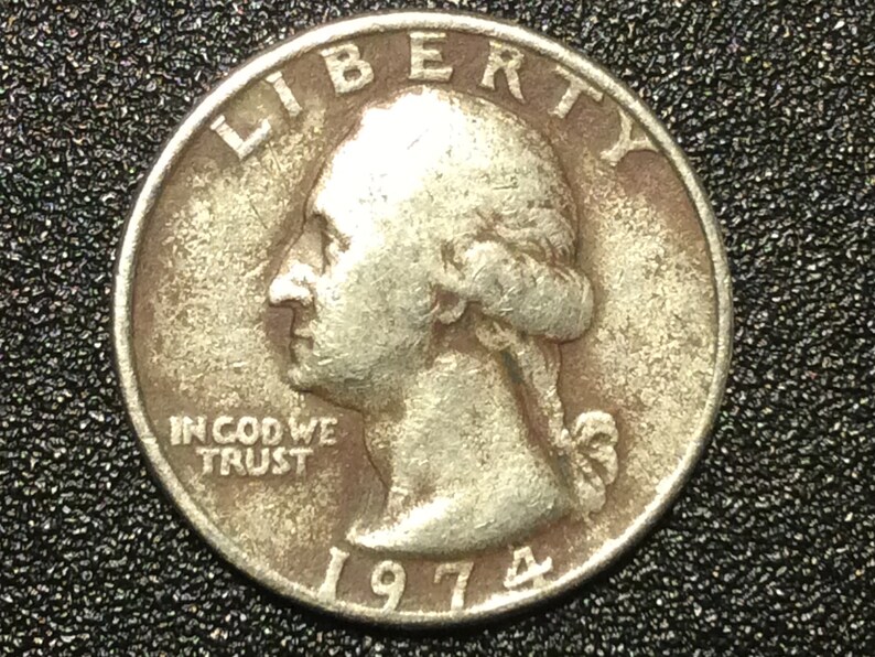 1974 QUARTER extremely rare toning vintage excellent Etsy