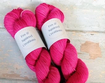 Sock - Raspberry 100g Hand-dyed Yarn