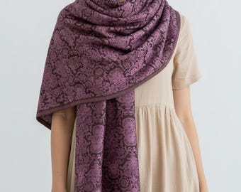 Luxury Ottoman Damask Shawl, Silk Cotton Scarf, Turkish Jacquard Wrap, Elegant Pashmina Style Shawl, Soft Lightweight Women's Gift