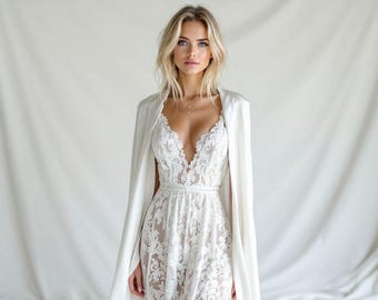 Weißer Seidenschal, Hochzeit Brautschal, Handgeknüpfte Quasten