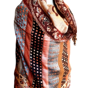 Handwoven Natural Pashmina Shawl – Naturally Dyed with Plant-Based Colors - Mather&#39;s Day Gift - Special Woman Gift - Hand Made Shawl Wraps