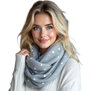 Infinity-sjaal van chiffon met sterrenprint, lichtgewicht elegante nekomslag