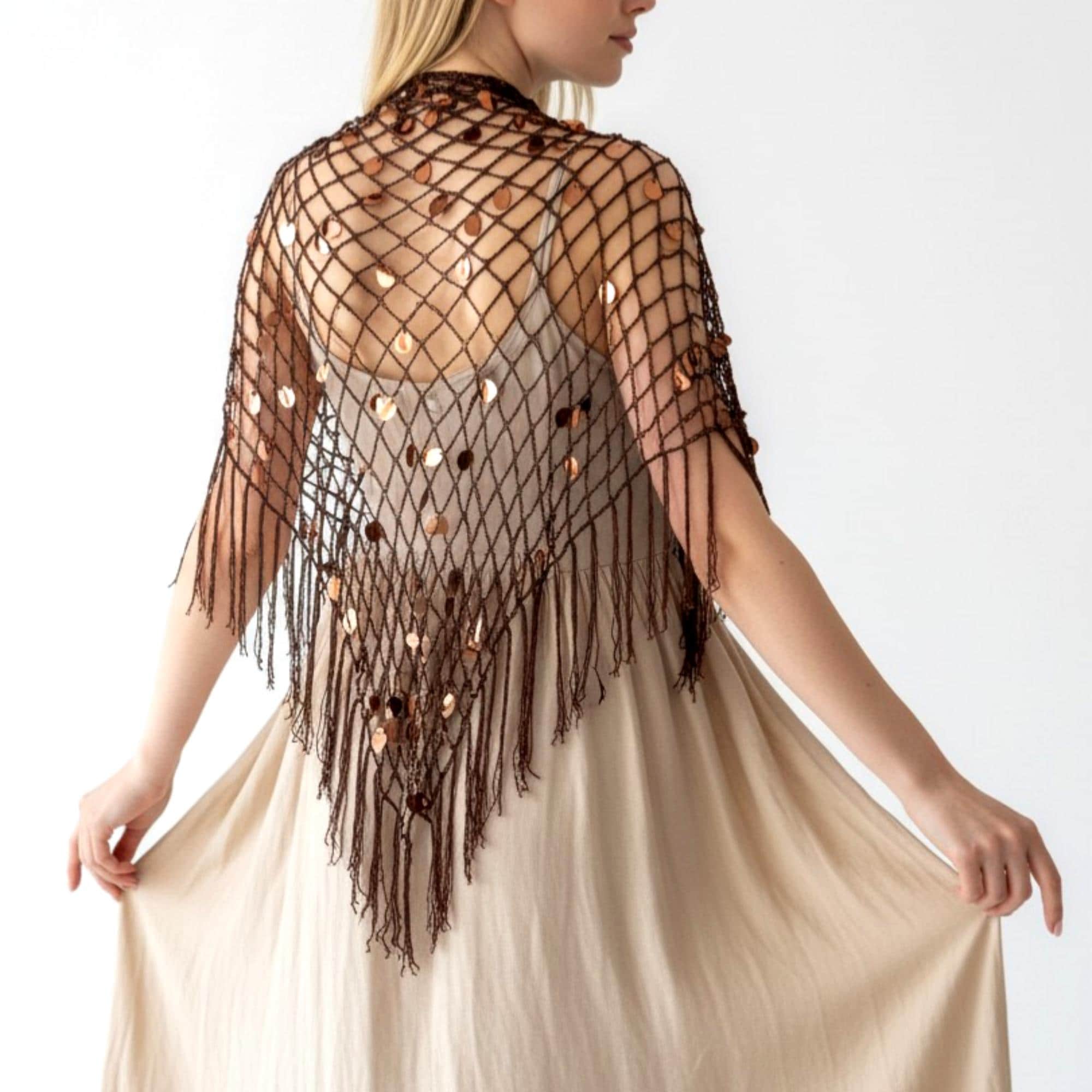 Brown Evening Shawl