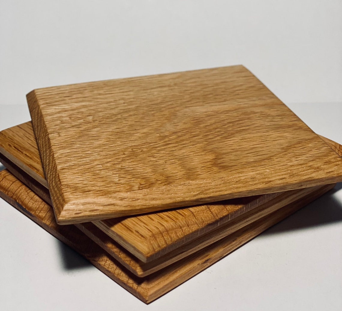 SOLID OAK WOOD CoastersWooden Coaster SetHandmade Wooden Etsy