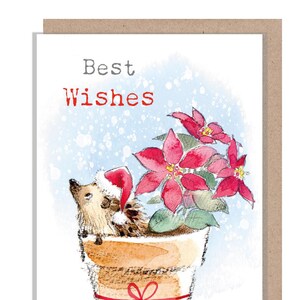 Piccolo biglietto regalo di Natale - Biglietto regalo piegato di qualità con busta per un regalo speciale - Auguri - Design cucciolo marrone - realizzato nel Regno Unito GC05