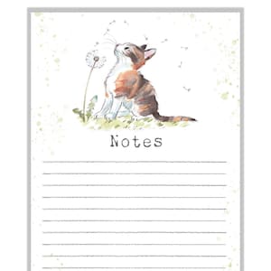 Magnetyczny notatnik - ilustracja Kot z mniszkiem lekarskim - NOTE04