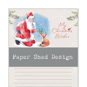 Notizblock für Weihnachten - DIN A6 Größe - Meine Weihnachtswünsche - Winterliche Schwänze - Charmante Santa Illustration - made in the UK - XNOTE03
