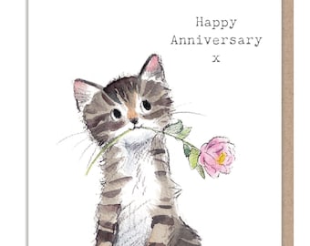 Anniversary card - Cute Kitten Illustration - EPP017A