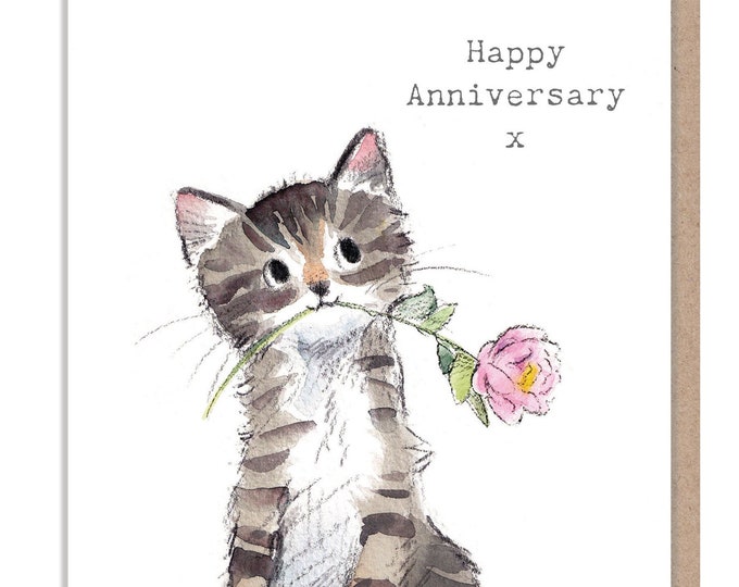 Anniversary card - Cute Kitten Illustration - EPP017A