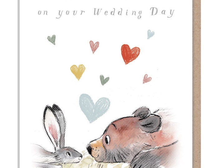 Wedding Card, 'The Bear the Hare and the Mouse' range BHME017