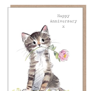 Carte d'anniversaire - Illustration d'un chaton mignon - EPP017A