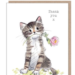 Thank you card - Cute Kitten Illustration - EPP016