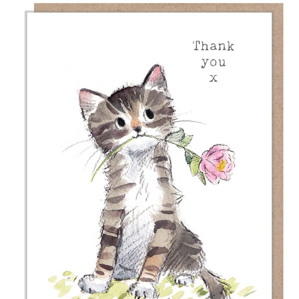 Tarjeta de agradecimiento - Linda ilustración de gatito - EPP016