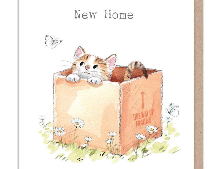 New home Card  - Cute Kitten Illustration - EPP025