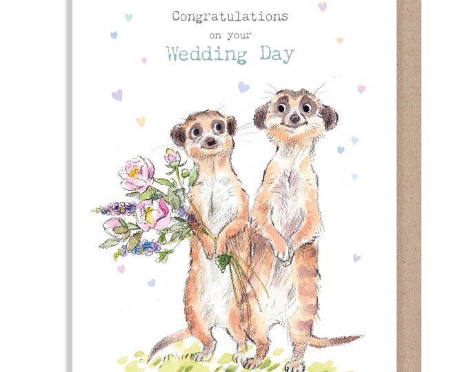 Congratulations on your Wedding day Card - Meerkats - WWE030