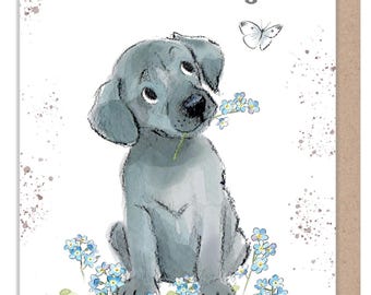 From the Dog - Mothers Day Card - Quality Greeting Card - Charming illustration - 'Absolutely barking' range  - Made in UK -  ABMD09
