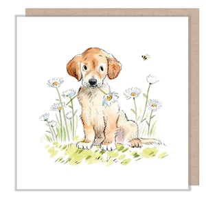 Carte vierge - Carte de voeux de qualité - Illustration de chien charmant - Gamme « Absolument aboyant » - Golden Retriever - Fabriqué au Royaume-Uni - ABE066