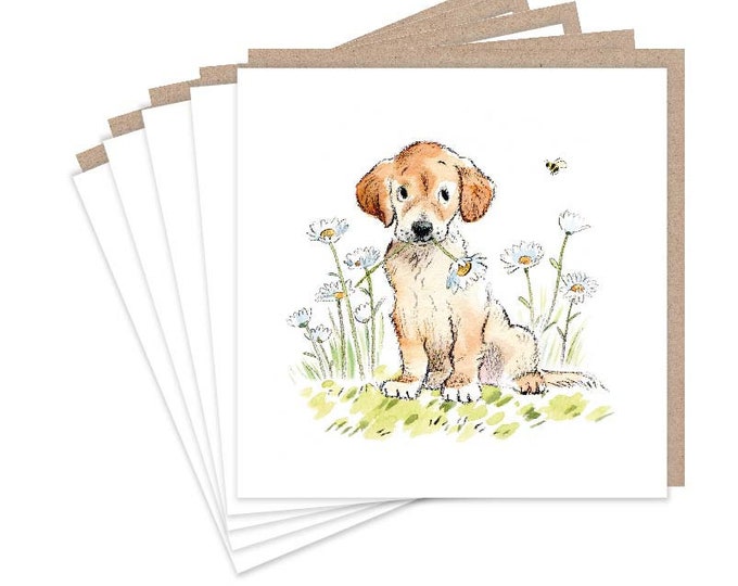 Notecard pack - 5 small quality cards with brown recycled envelopes (125 x 125mm)