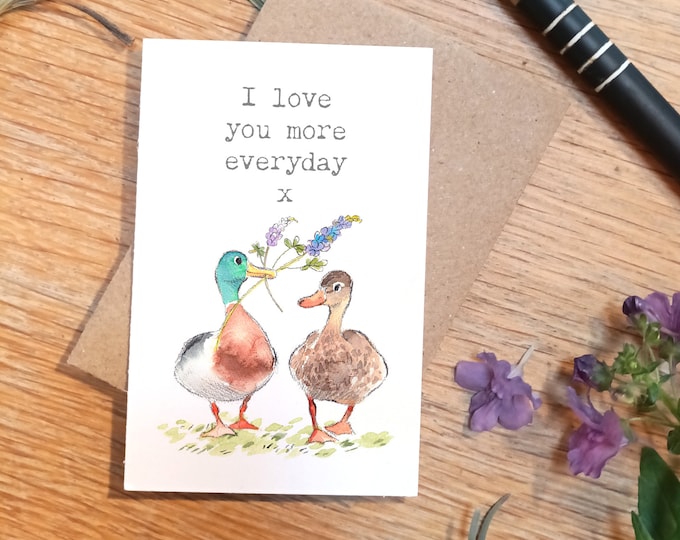 Little keepsake card - Love You - credit card size - Write a little message on the back to be kept in purse, wallet or pocket - LM010