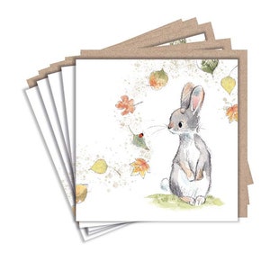 Notecard pack - 5 kleine Qualitätskarten mit braunen Recycling-Umschlägen (125 x 125mm)