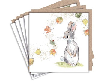 Notecard pack - 5 small quality cards with brown recycled envelopes (125 x 125mm)