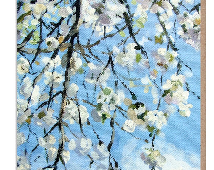 Blossom Tree - Greeting Card, 'The Flower Gallery' range, Paper Shed Design, Art Card, Original Painting by Dan O'Brien, Blank inside