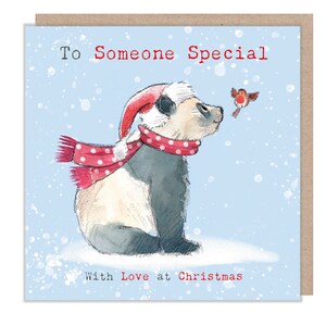 Alguém Especial - Cartão de Natal de Qualidade - 150 x 150mm - Ilustração do Panda Encantador - Linha 'Wonderfully Wild' - Fabricado no Reino Unido - WWX08