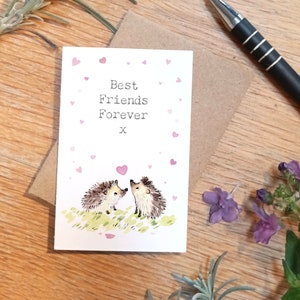 Pequeña tarjeta de recuerdo - Best Friends - tamaño tarjeta de crédito - Escribe un mensajito en el reverso para guardar en el bolso, cartera o bolsillo - LM03