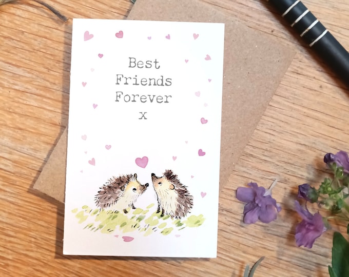 Little keepsake card - Best Friends - credit card size - Write a little message on the back to be kept in purse, wallet or pocket - LM03