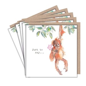 Notecard pack - 5 small quality cards with brown recycled envelopes (125 x 125mm)