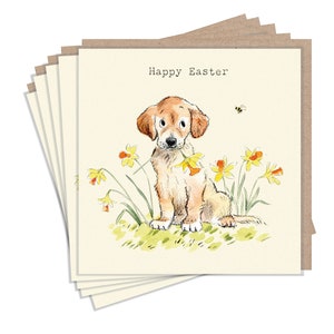 Easter pack - 5 small quality cards with brown recycled envelopes (125 x 125mm) EASTERPACK03