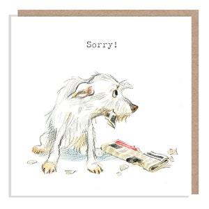 Tut mir leid Karte - Hunde Karte - Hochwertige Grußkarte - Liebevolle Illustration - 'Absolutely Barking' Serie - Made in UK - ABE06