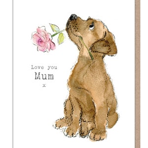 Biglietto per la festa della mamma - Biglietto per la mamma - Biglietto di auguri di qualità - Illustrazione affascinante - Gamma "Absolutely Barking" - Labrador - Prodotto nel Regno Unito - ABE015