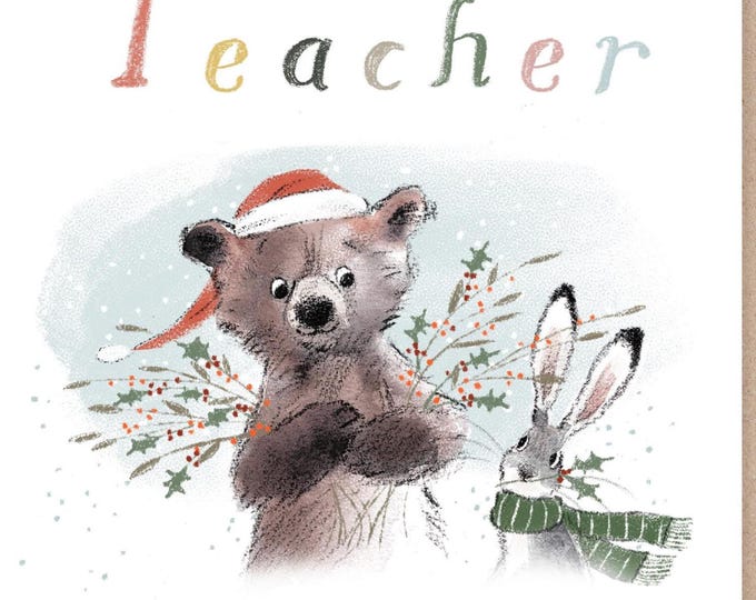 Extra Large Card (A4) - Teacher Christmas Card  - 210 x 297 mm  - XL019 - Large enough for the whole class to sign!