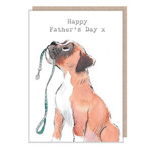 Vatertag - Boxer Hund - Hochwertige Grußkarte - Charmante Illustration - 'Absolutely Barking' Reihe - Made in UK - ABDF04
