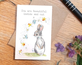 Petite carte souvenir tu es belle - format carte de crédit - Écrivez un petit message au dos à garder dans votre sac à main, votre portefeuille ou votre poche - LM020