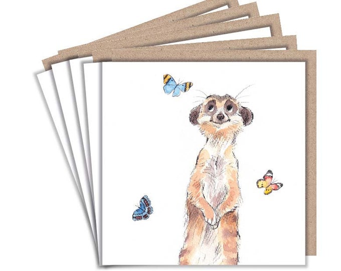 Notecard pack - 5 small quality cards with brown recycled envelopes (125 x 125mm)