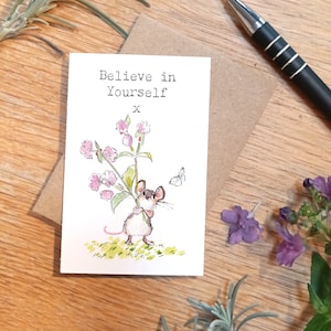 Petite carte souvenir - Croyez en vous- format carte de crédit - petit message à garder dans votre sac à main, votre portefeuille ou votre poche - LM016