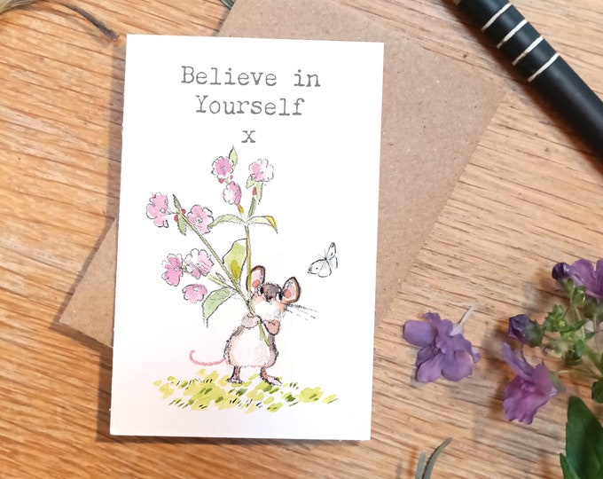 Little keepsake card -Believe in yourself- credit card size -  little message to be kept in purse, wallet or pocket - LM016