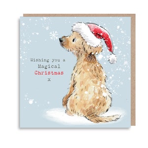 犬のクリスマス カード - 高品質のクリスマス カード - 魅力的なイラスト - 「絶対に吠える」シリーズ - コッカープー/ラブラドゥードル - 英国製 - ABX010