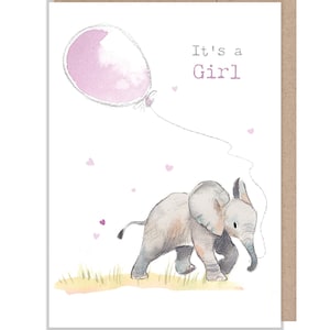 Het is een meisje! - Illustratie schattige olifant - Wonderfully Wild-reeks - WWE028
