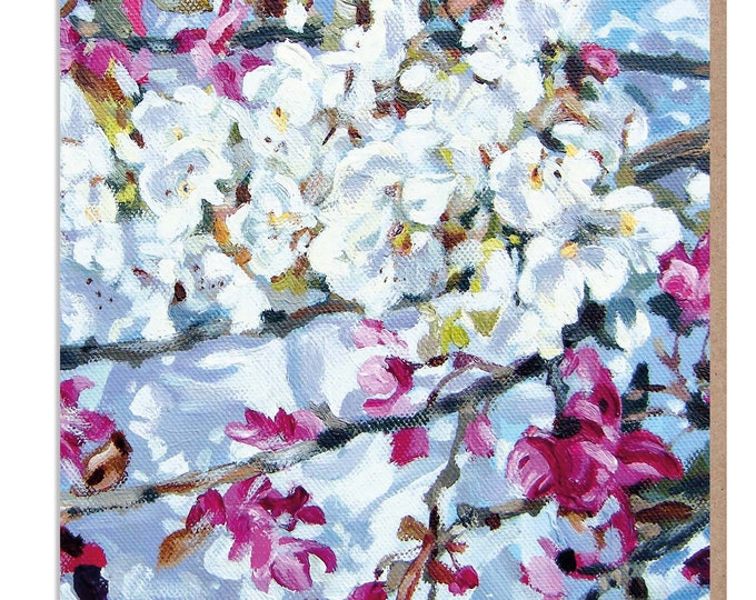 Spring Blossoms - Greeting Card, 'The Flower Gallery' range, Paper Shed Design, Art Card, Original Painting by Dan O'Brien, Blank inside