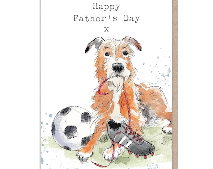Fathers Day -Quality Greeting Card - Charming illustration - 'Absolutely barking' range - Made in UK - ABFD03