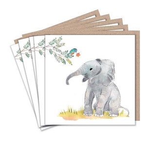 Pack de cartes de correspondance - 5 petites cartes de qualité avec enveloppes recyclées marron (125 x 125 mm)